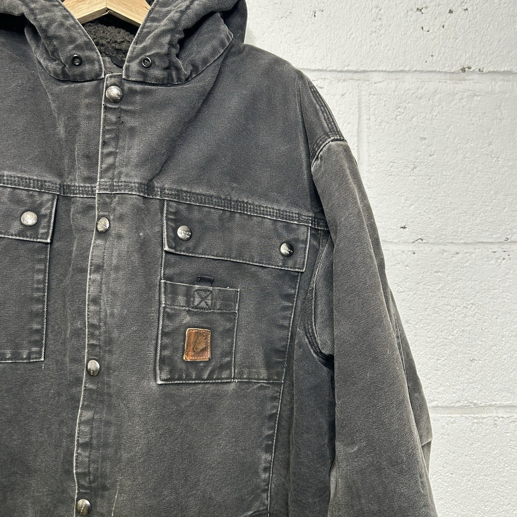 Y2K Carhartt Sandstone Hooded Multi-Pocket Jacket “Black” J284 BLK Men’s Large