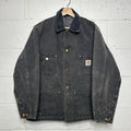 Vintage Faded Carhartt Blanket-Lined Chore Coat “Black” C01 BLK Men’s Large