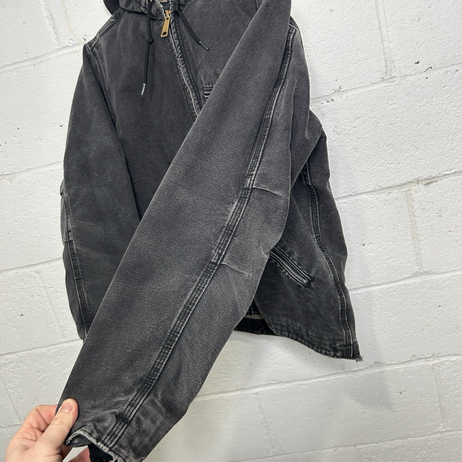 Y2K Carhartt Sherpa-Lined Hooded Detroit Jacket “Black” WJ141 BLK Women’s Small