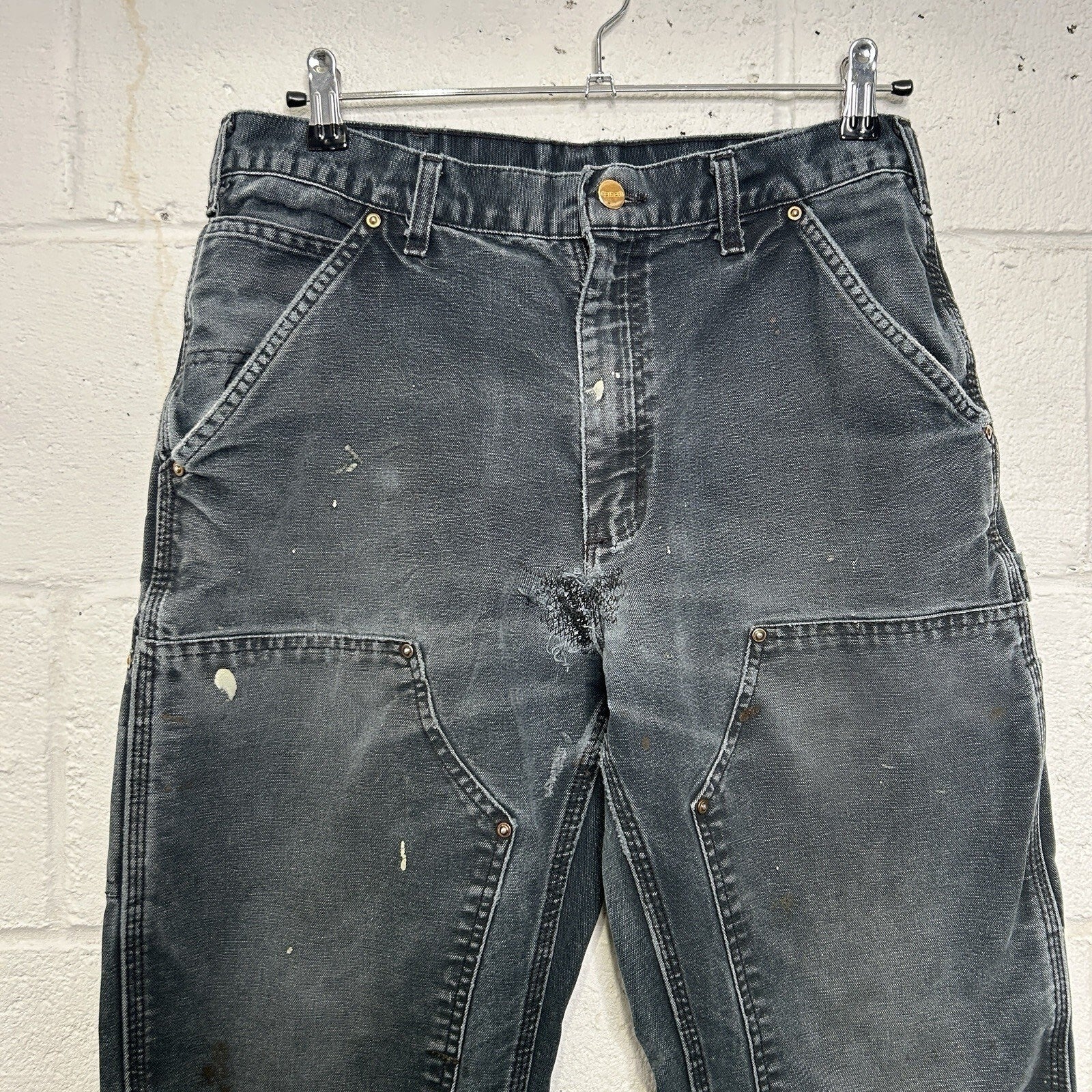 Vintage Faded Carhartt DoubleKnee Carpenter Pants “Black”