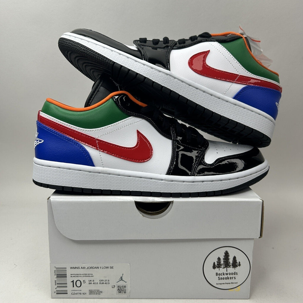 Nike Air Jordan 1 Low SE “Black Toe Multi-Color” CZ4776-101 Women’s 10.5 New