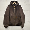 Vintage Carhartt Hooded Active Jacket “Dark Brown” J130 DKB Men’s X-Large Worn