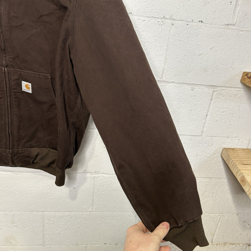 Vintage Carhartt Fleece-Lined Hooded Jacket “Dark Brown” J158 DKB Men's X-Large