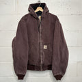 Vintage Carhartt Quilted Hooded Active Jacket “Burgundy/Wine” J06 BRG Men’s XL