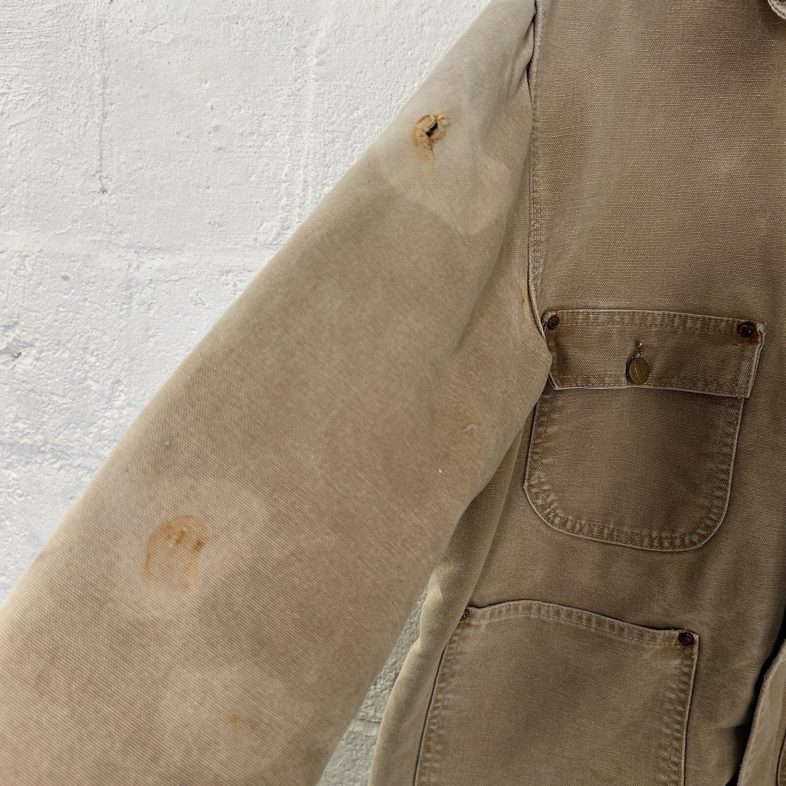 Vintage 60s Carhartt Troy Woolen Mills Blanketed Big C Chore Coat Men’s Medium