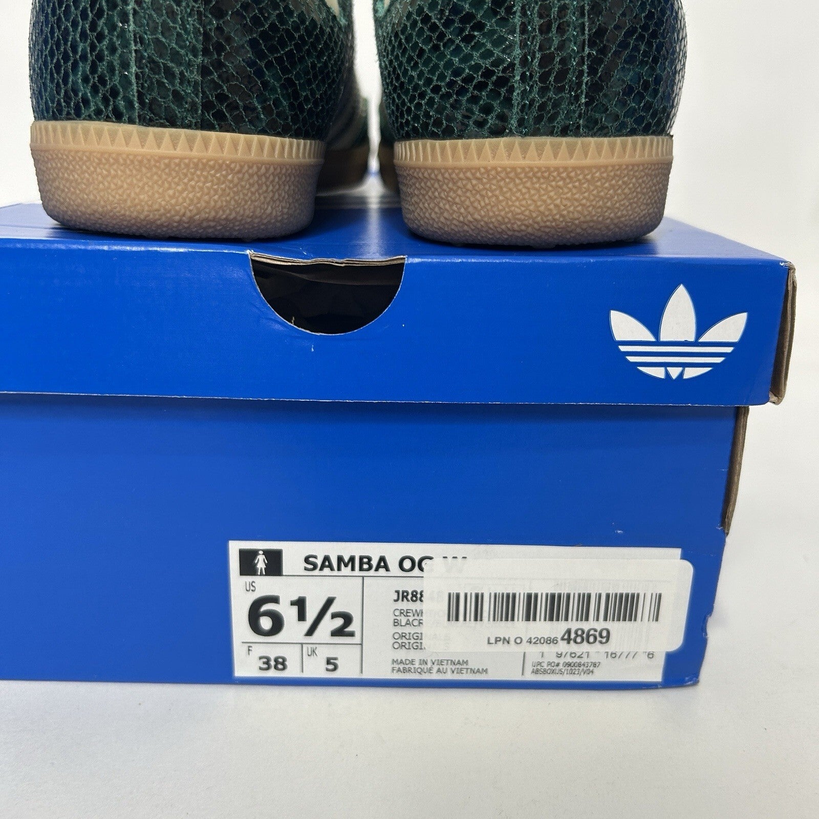 adidas Samba OG Snakeskin Pack - “Collegiate Green” JR8848 Women’s 6.5 New