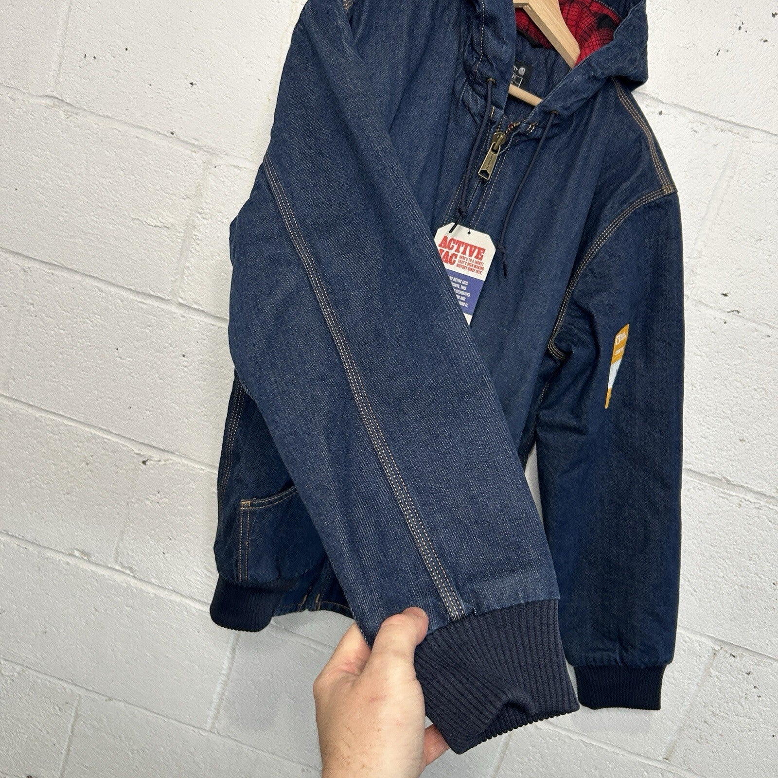Carhartt 50th Anniversary Plaid-Lined Active Jacket “Denim” OJ6976-M Men’s S New