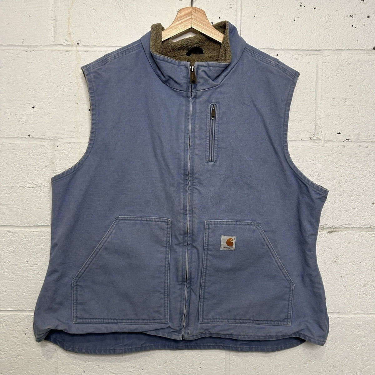 Vintage Carhartt Sherpa-Lined Mock-Neck Vest “Coastline” WV001 CUB Women’s 2XL