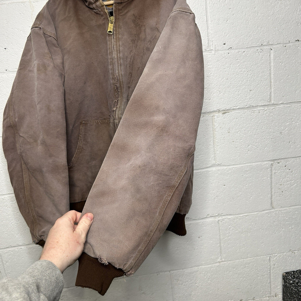 Vintage Dyed Carhartt Quilted Hooded Active Jacket “Brown” J140 BRN Men’s Large