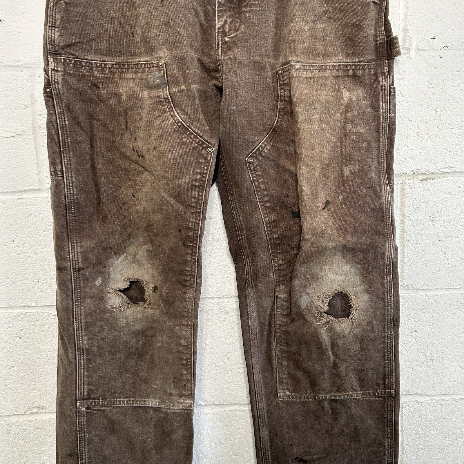 Thrashed Carhartt DoubleKnee Pants “Dark Brown” B136 DKB