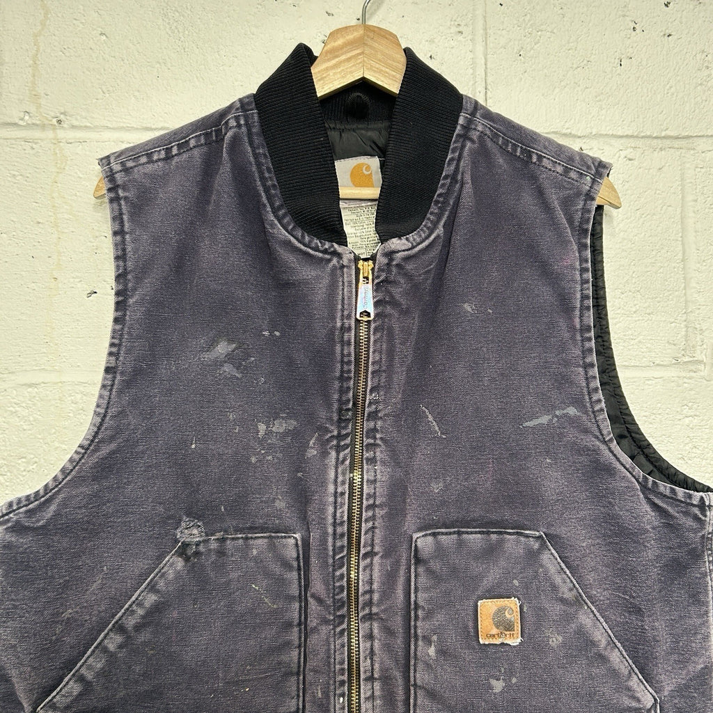Vintage Faded Carhartt Quilted Artic Vest “Midnight Blue” V02 MDT Men’s Large