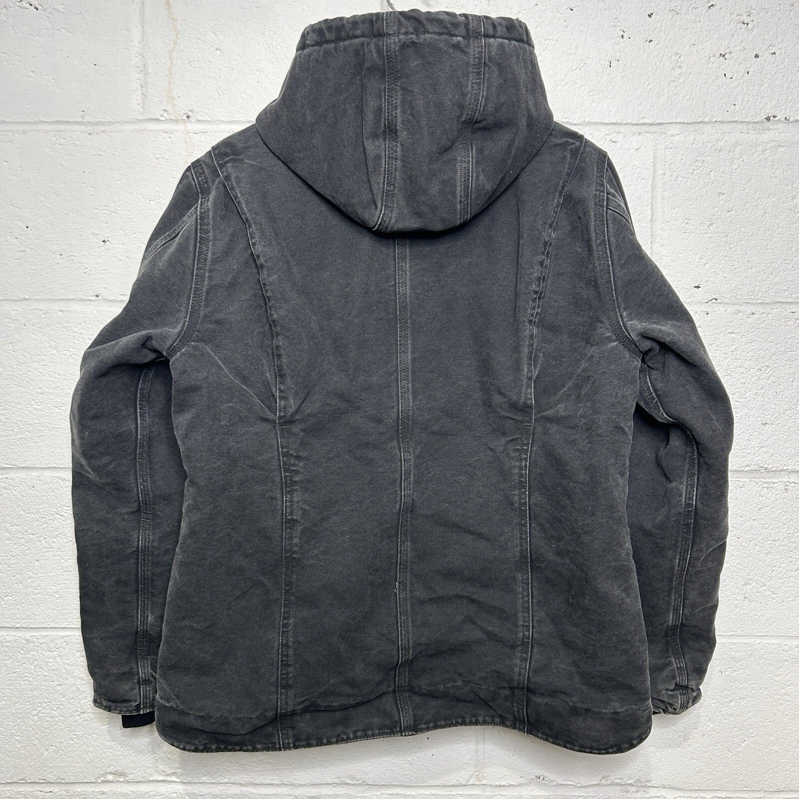 Y2K Carhartt Sherpa-Lined Hooded Detroit Jacket “Black” WJ141 BLK Women’s Large