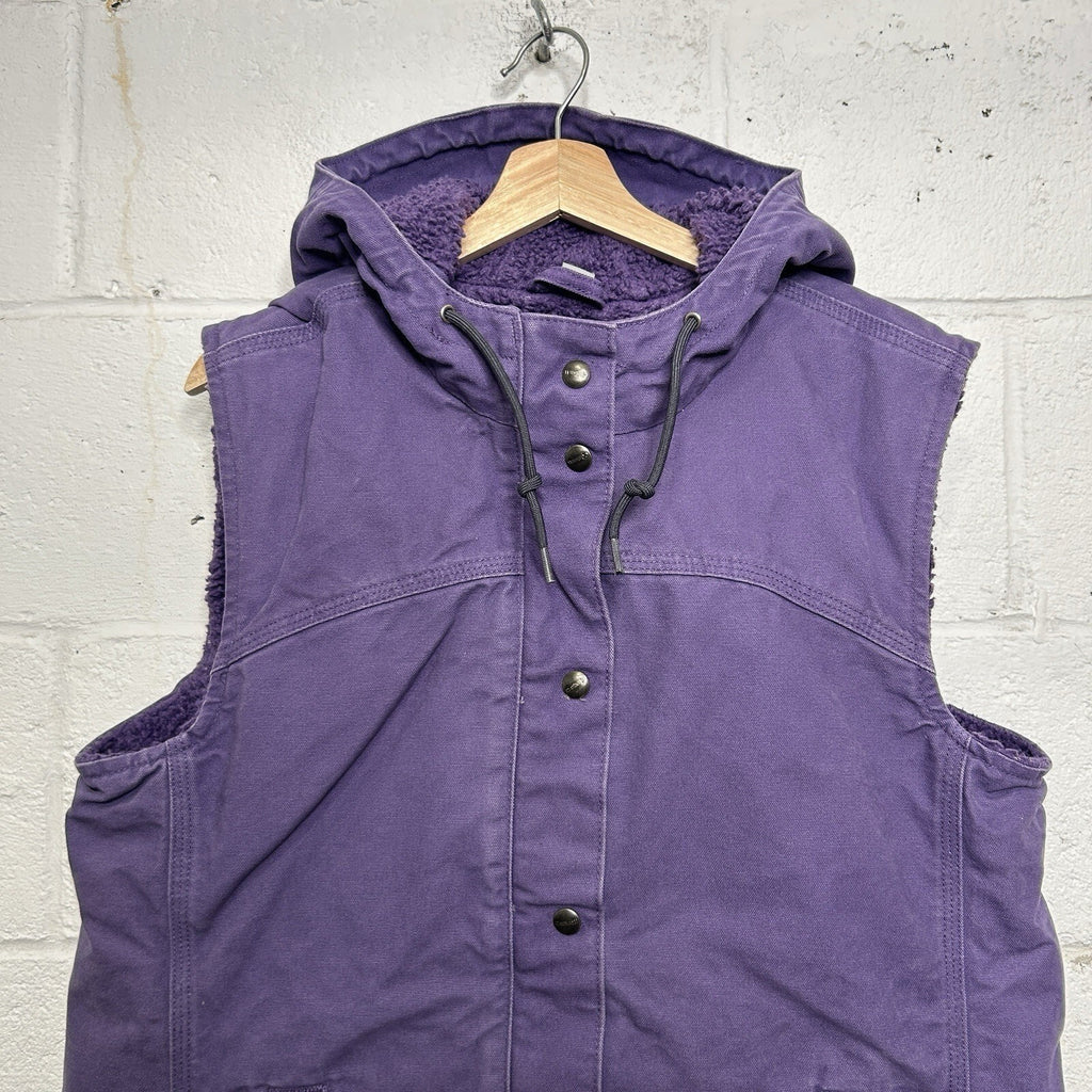 Carhartt Sandstone Sherpa-Lined Hooded Vest “Grape Purple”