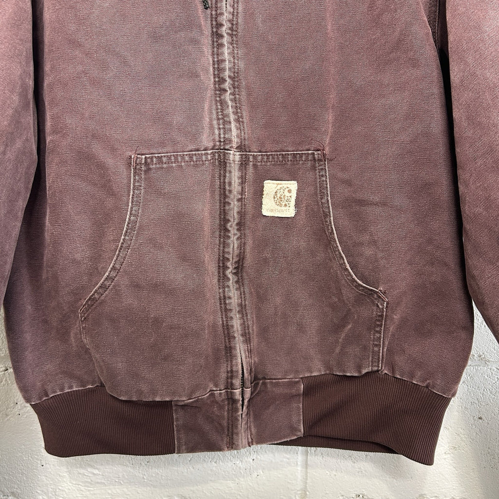 Vintage Carhartt Quilted Hooded Active Jacket “Burgundy/Wine” J06 BRG Men’s XL