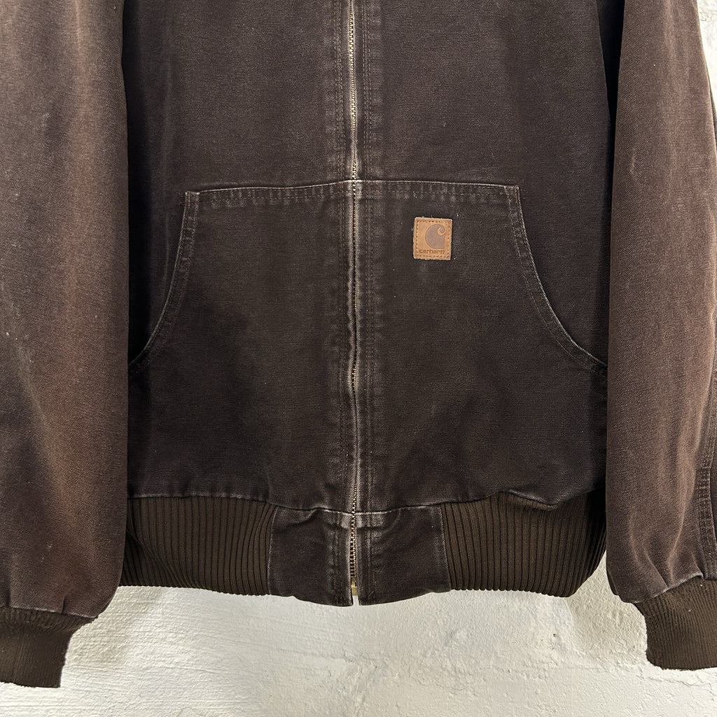 Vintage Faded Carhartt Hooded Active Jacket “Dark Brown” J130 DKB Men’s Large