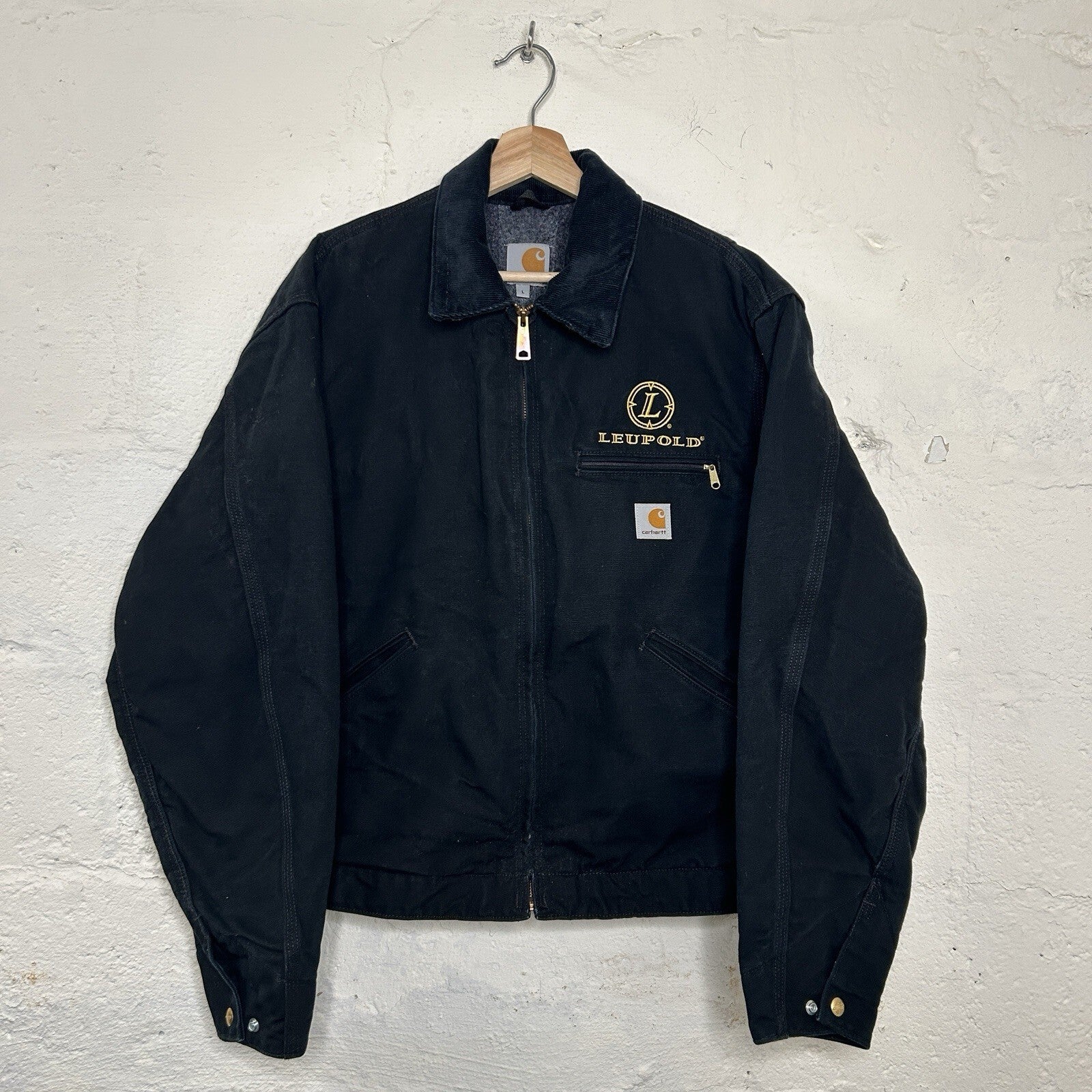 Vintage Carhartt Blanket-Lined Detroit Jacket “Black” Leupold J001 BLK Men’s LRG