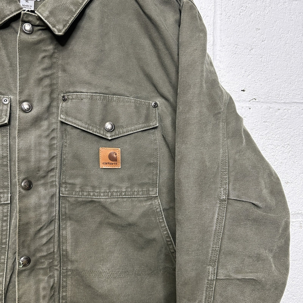 Carhartt Canvas Fleece-Lined Berwick Jacket “Moss Green” 101230-301 Men’s XL