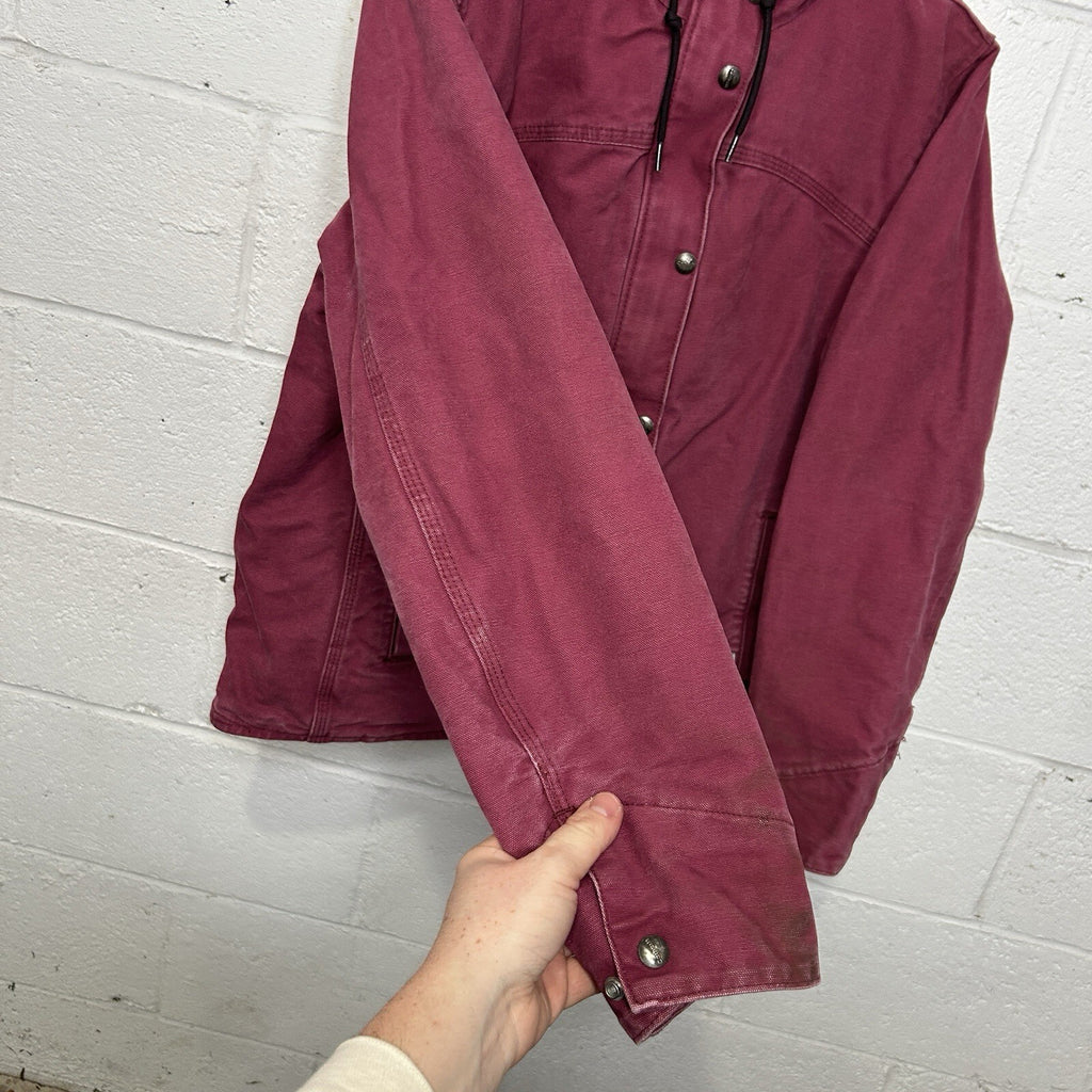 Y2K Carhartt Sherpa-Lined Sandstone Berkley Jacket “Merlot” 100657-648 Women’s M
