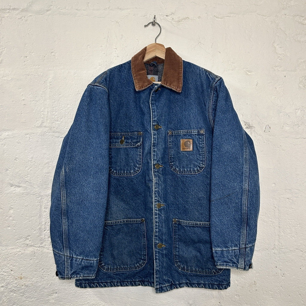Vintage Carhartt Blanket-Lined Denim Chore Coat “Darkstone” C59 DST Men’s Small