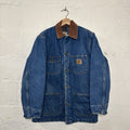 Vintage Carhartt Blanket-Lined Denim Chore Coat “Darkstone” C59 DST Men’s Small