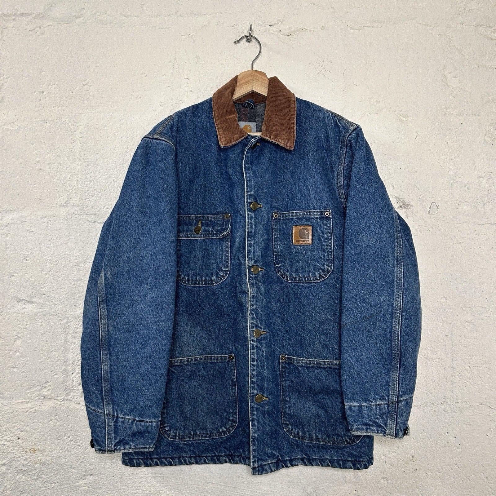 Vintage Carhartt Blanket-Lined Denim Chore Coat “Darkstone” C59 DST Men’s Small