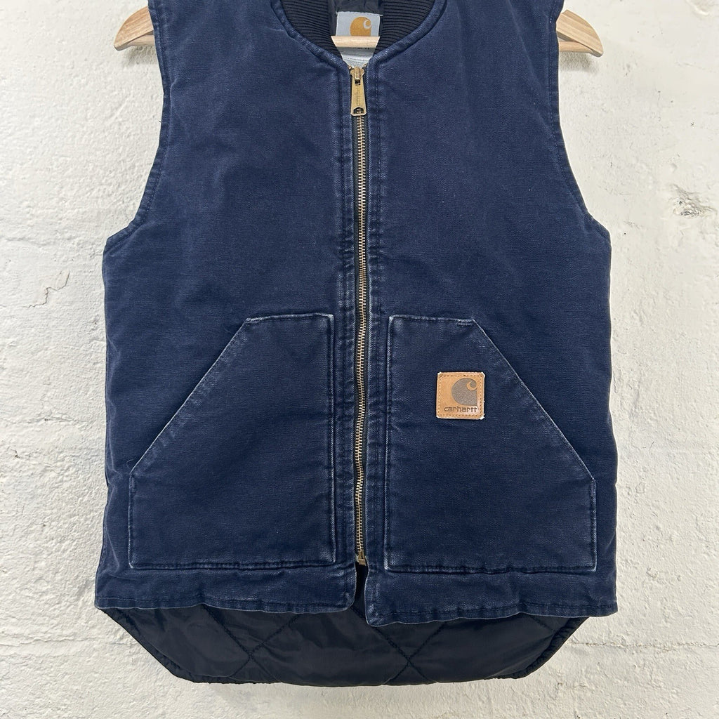 Vintage Carhartt Quilt-Lined Artic Vest “Midnight Blue” V02 MDT Men’s Small