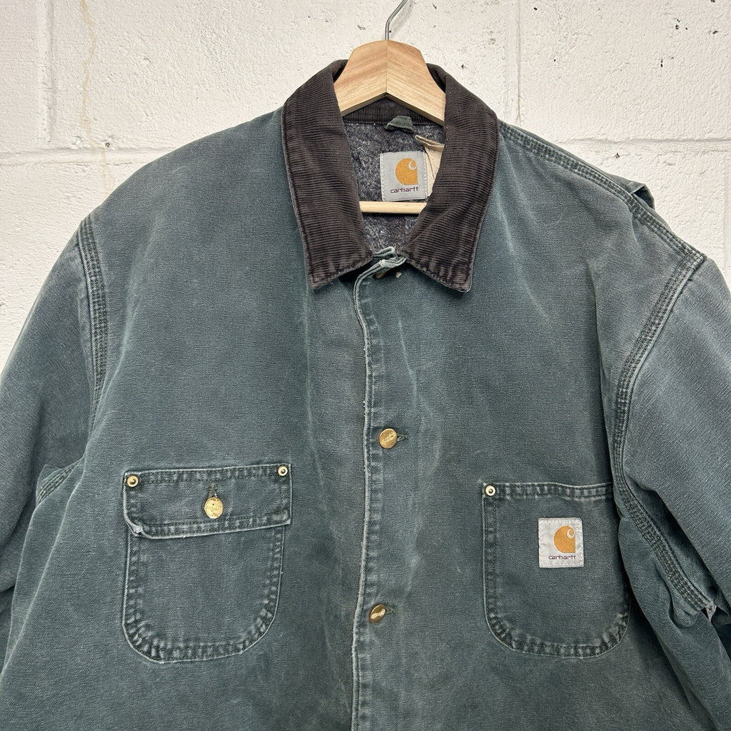 Vintage Carhartt Blanket-Lined Chore Coat “Hunter Green” CB2043 Men’s X-Large