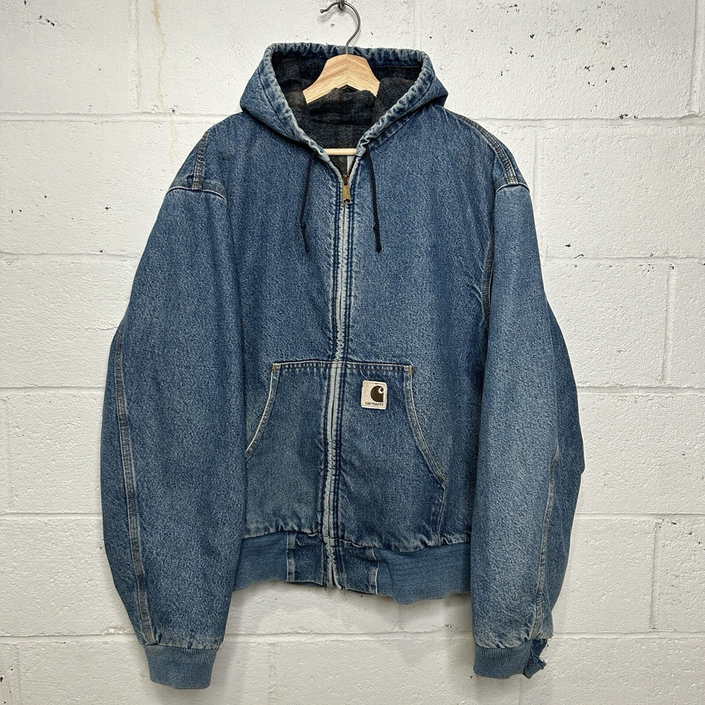 Vintage Carhartt Blanket-Lined Hooded Jacket “Denim” JB698 ASAP Rocky Men’s XL