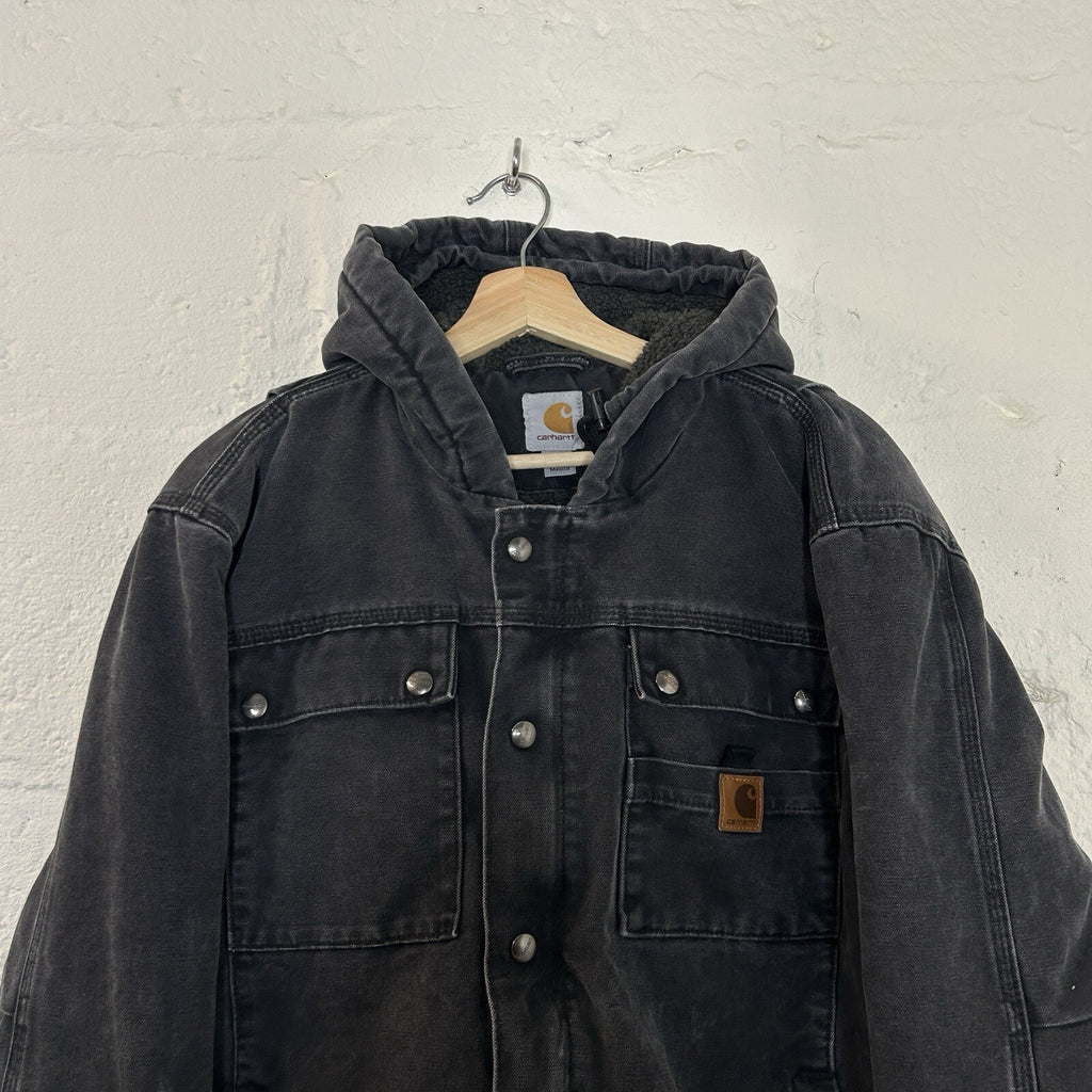 Carhartt Sherpa-Lined Multi Pocket Jacket Hooded “Black” 102285-001 Men’s Medium