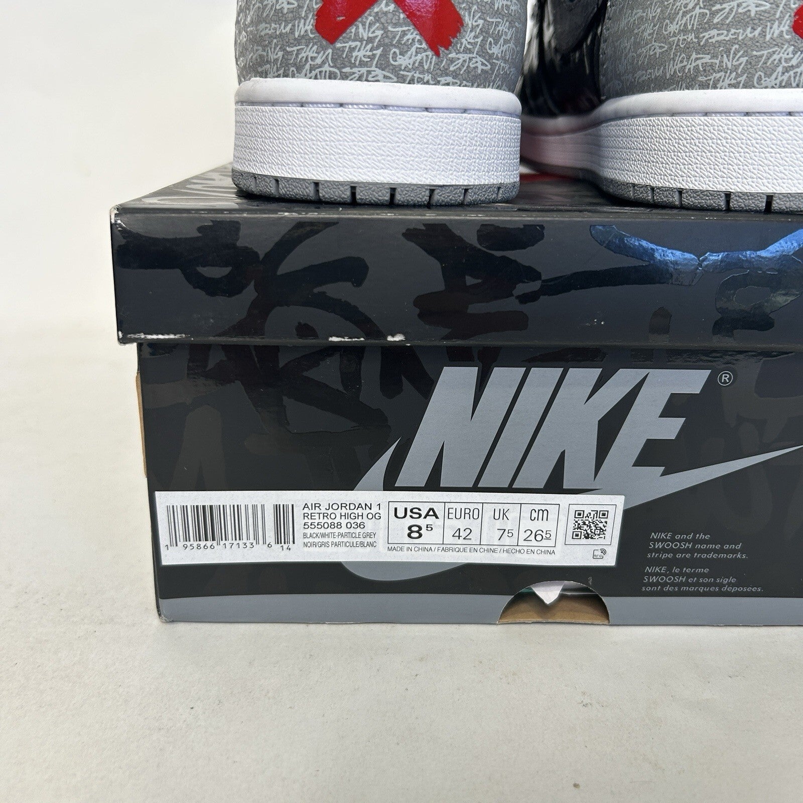 Nike Air Jordan 1 OG High “Rebellionaire/Grey Black” 555088-036 Men’s 8.5 New