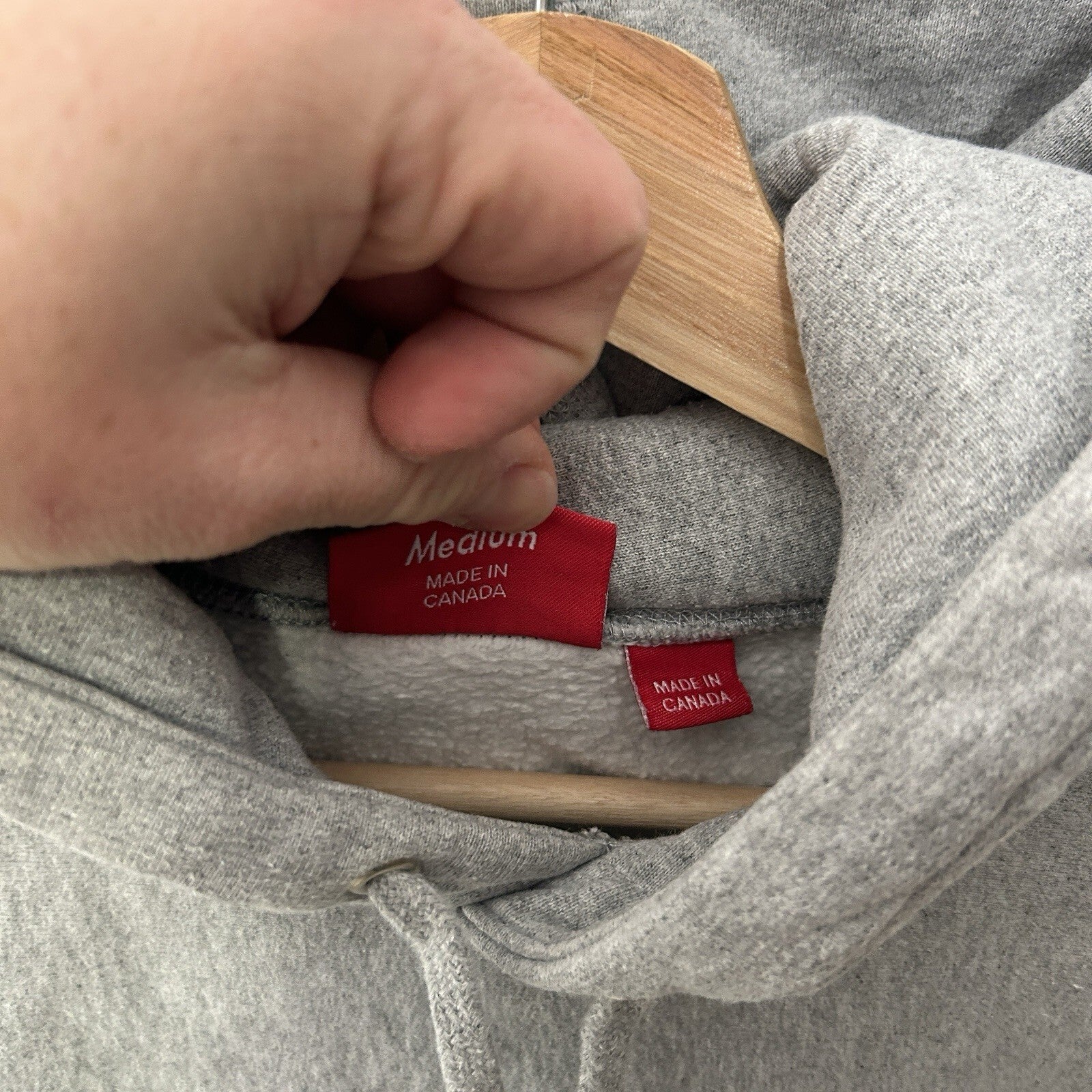 Supreme Fleece Pullover Blank Hoodie “Heather Grey” Men’s Medium