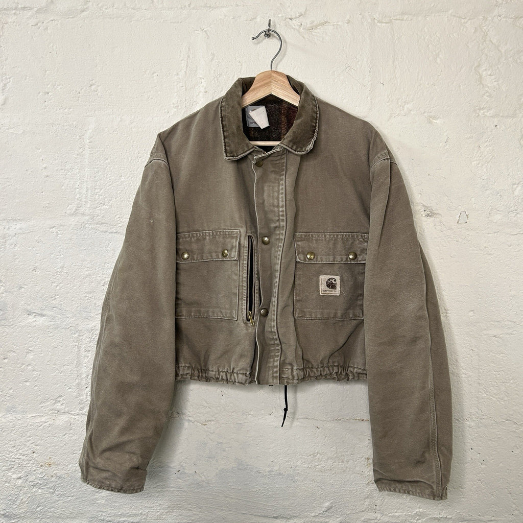 Vintage Carhartt Wool-Lined Cropped Duster Coat “Chestnut” PB2321 Men’s Small