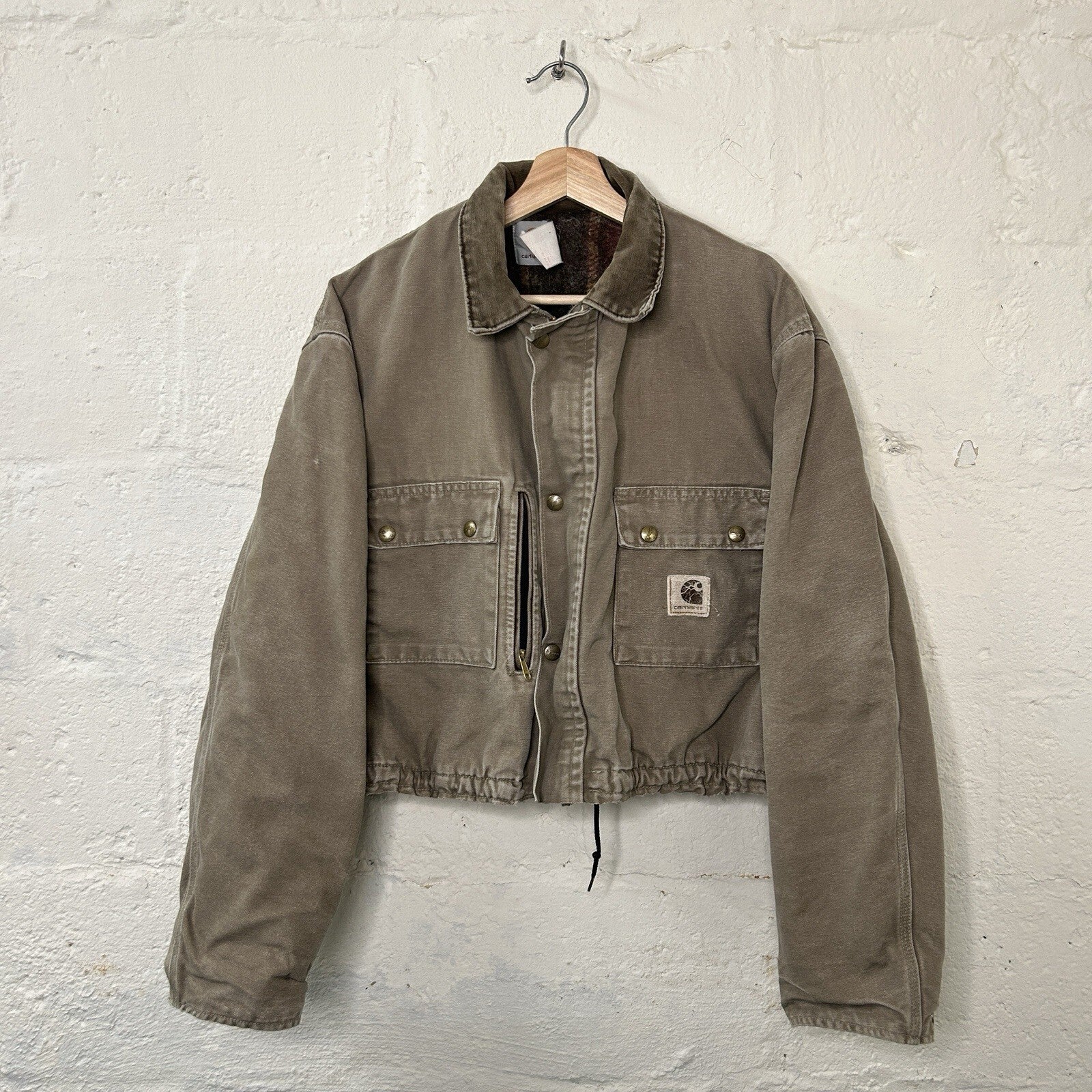 Vintage Carhartt Wool-Lined Cropped Duster Coat “Chestnut” PB2321 Men’s Small