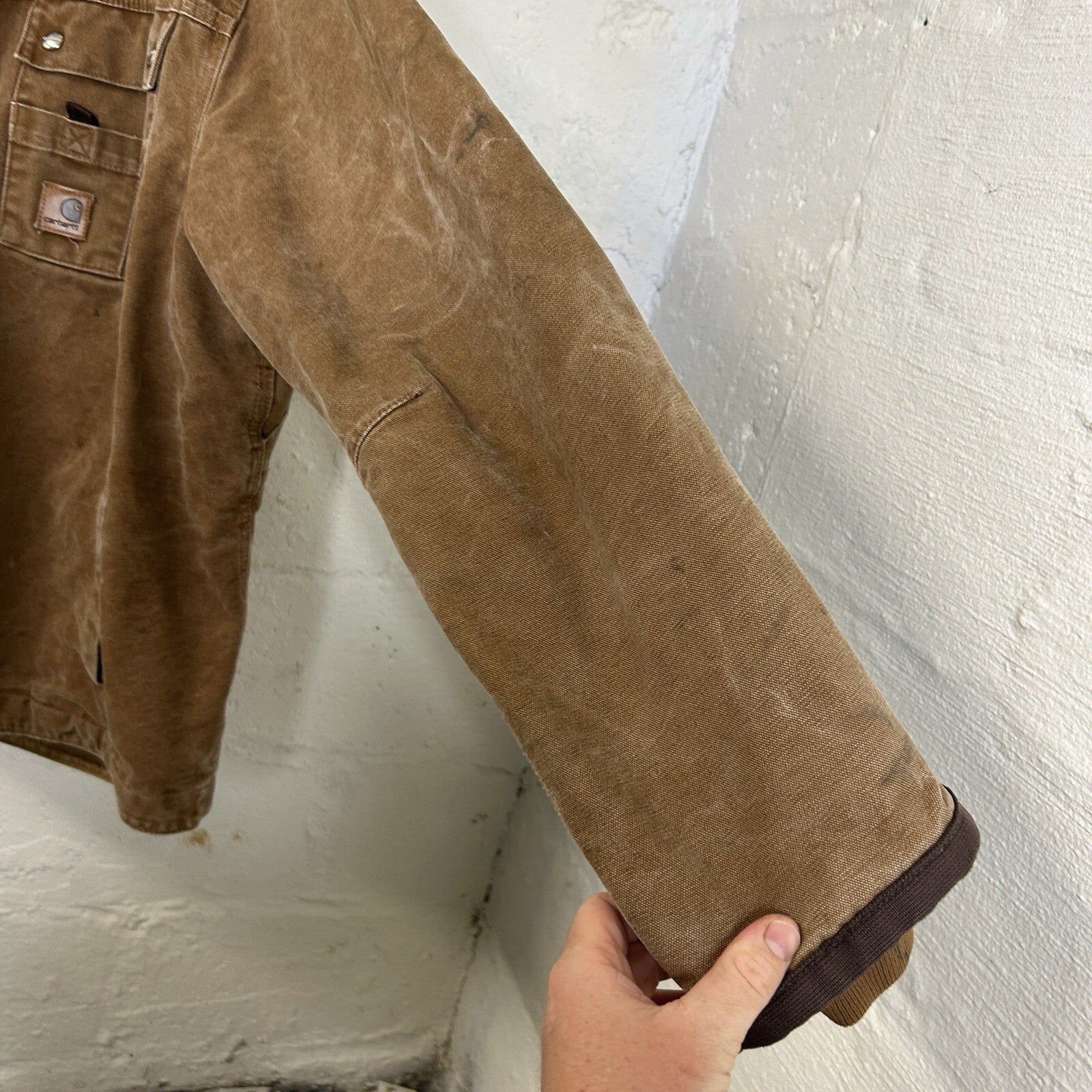 Y2K Carhartt Sherpa-Lined Hooded Multi-Pocket Jacket “Brown” J284 BRN Men’s XL