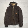 Vintage Carhartt Sherpa-Lined Hooded Detroit Jacket “Dark Brown” J141 DKB Small