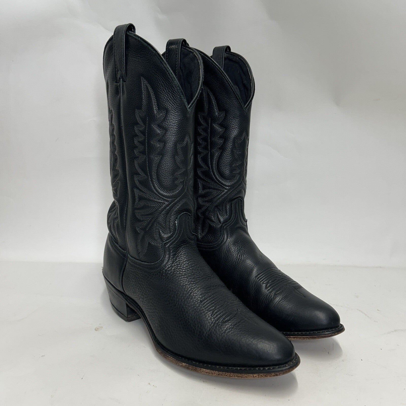 Vintage Abilene Cowhide Western Cowboy Boots “Black” Men’s 11.5D
