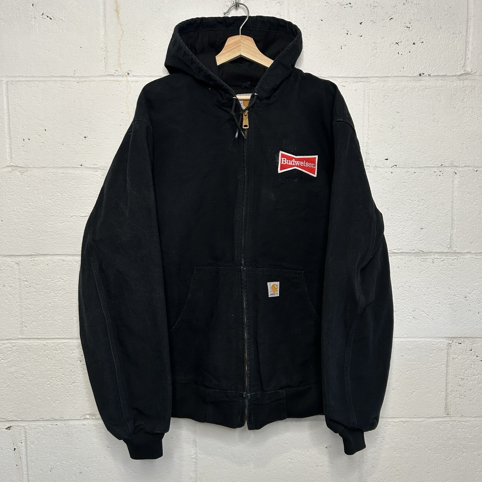 Carhartt Thermal Hooded Active Jacket “Black” Budweiser J131 BLK Men’s XL