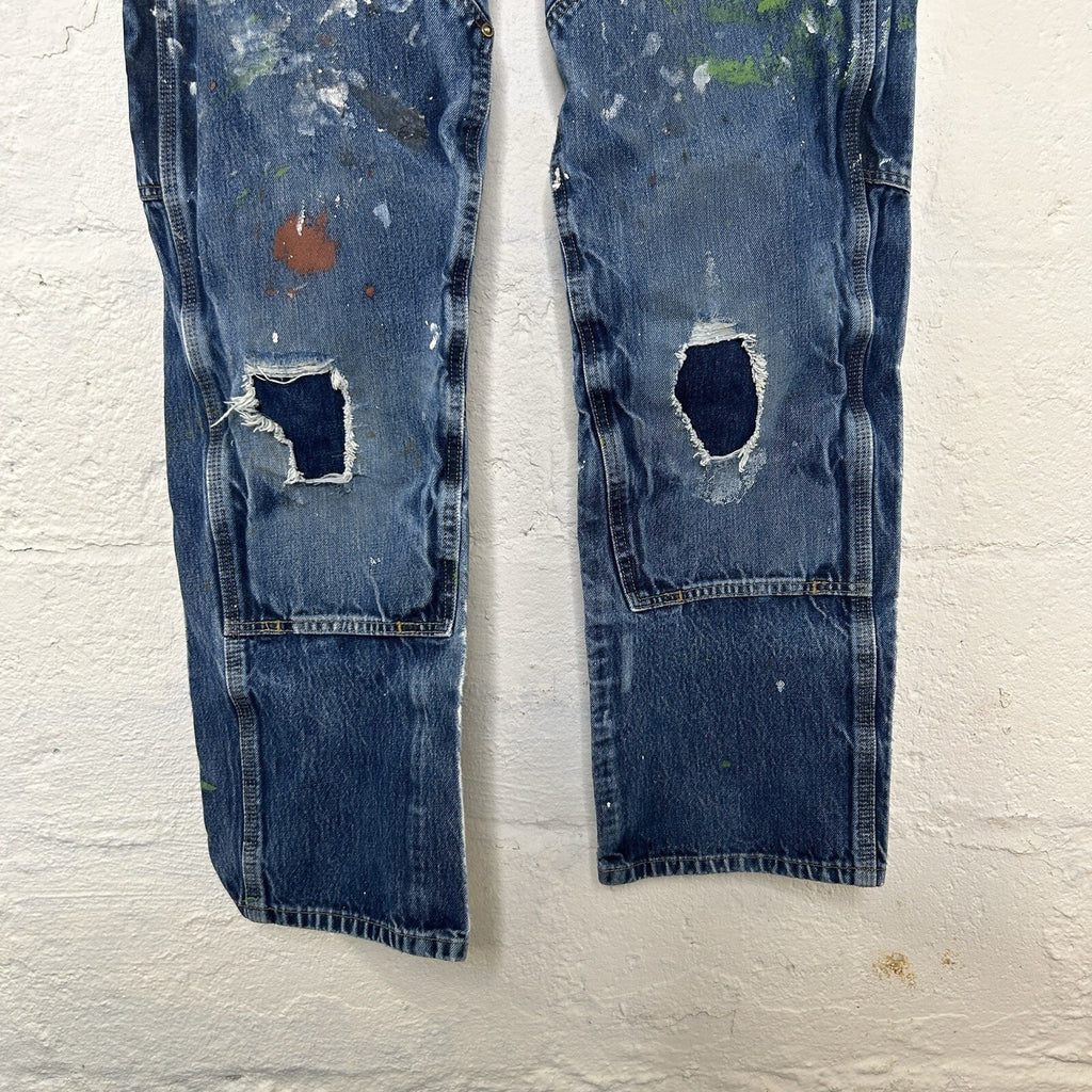 Thrashed Paint Splattered Carhartt DoubleKnee Logger Denim
