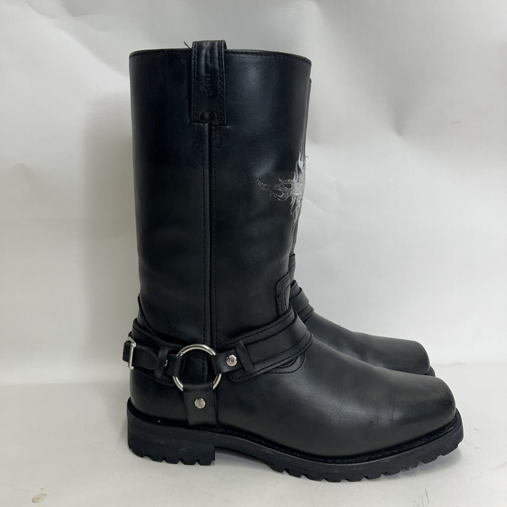 Vintage Harley-Davidson Motorcycle Flame Logo Boots “Black” 91055 Men’s 9
