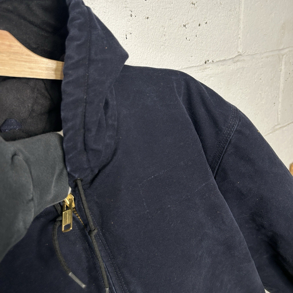 Vintage Carhartt Hooded Active Jacket “Midnight Blue” J130 MDT Men’s X-Large