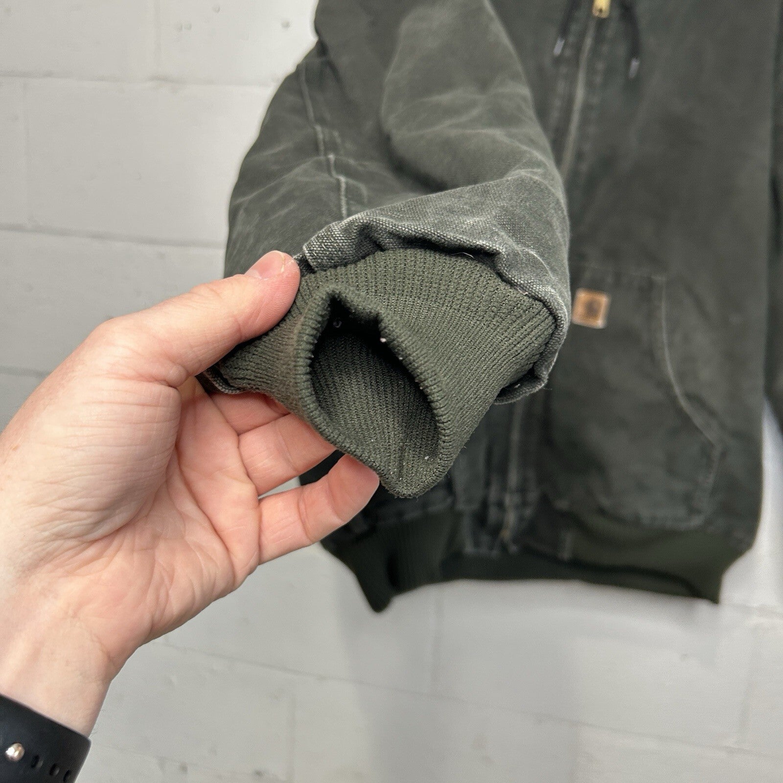 Vintage Carhartt Quilted Hooded Active Jacket “Moss” J130 MOS Men’s X-Large