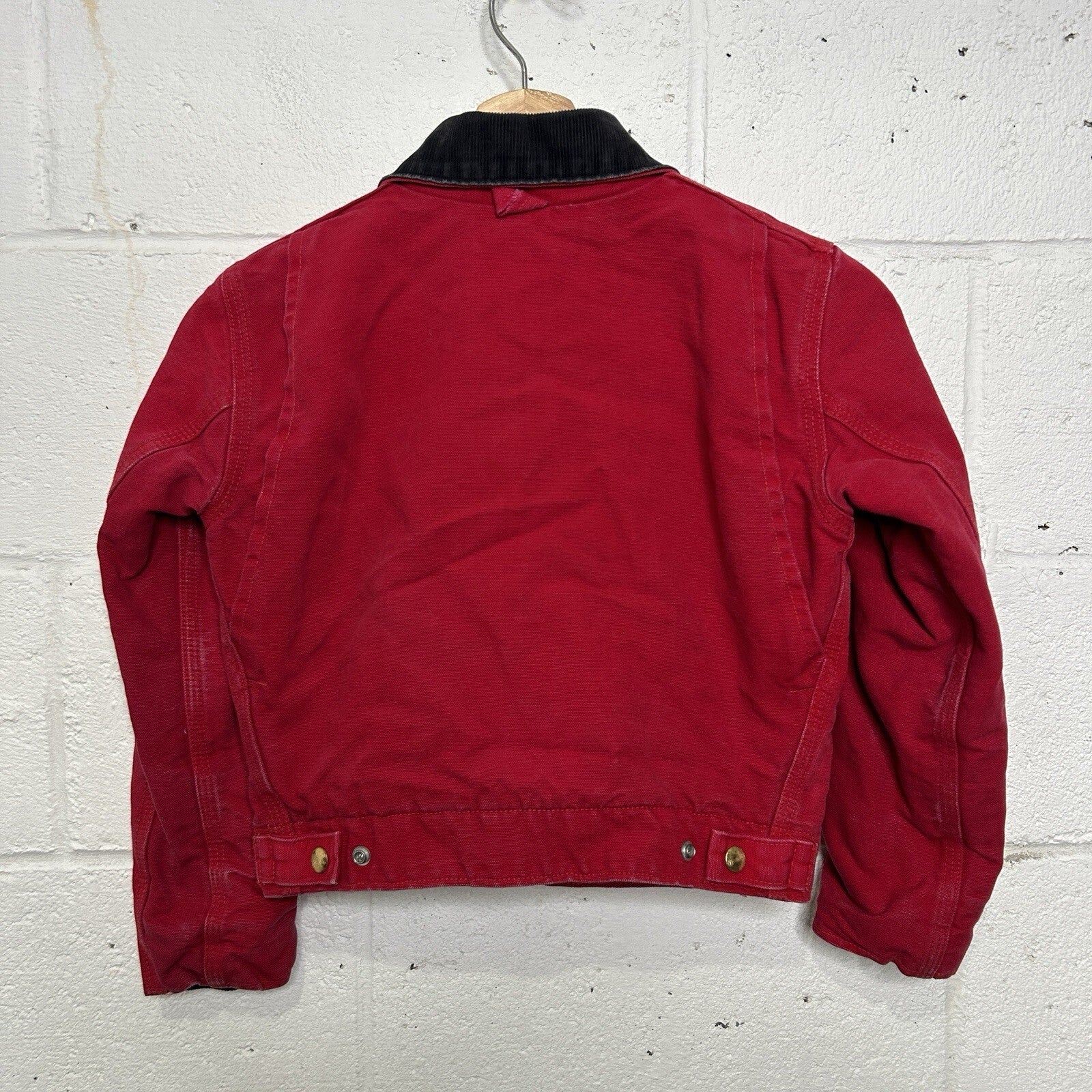 Vintage Carhartt Firm Duck Quilt-Lined Detroit Jacket “Red” JQ600 Youth Medium