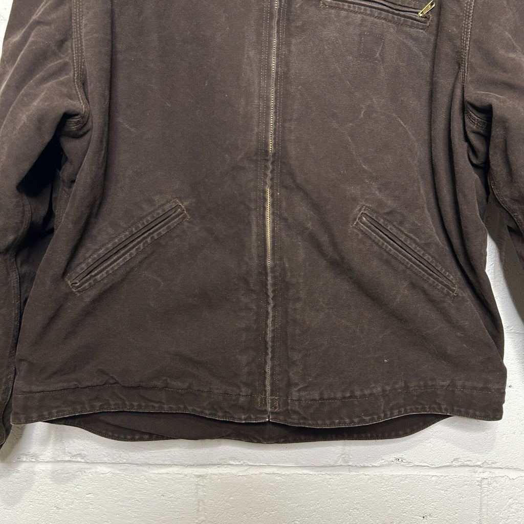 Vintage Carhartt Sherpa-Lined Hooded Detroit Jacket “Dark Brown” J141 DKB