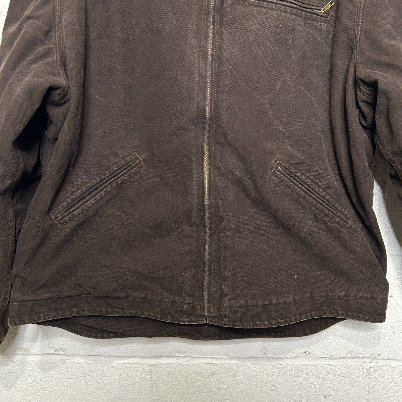 Vintage Carhartt Sherpa-Lined Hooded Detroit Jacket “Dark Brown” J141 DKB