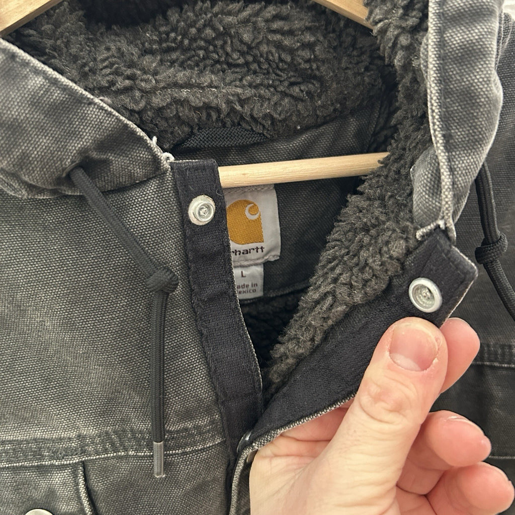 Y2K Carhartt Sandstone Hooded Multi-Pocket Jacket “Black” J284 BLK Men’s Large
