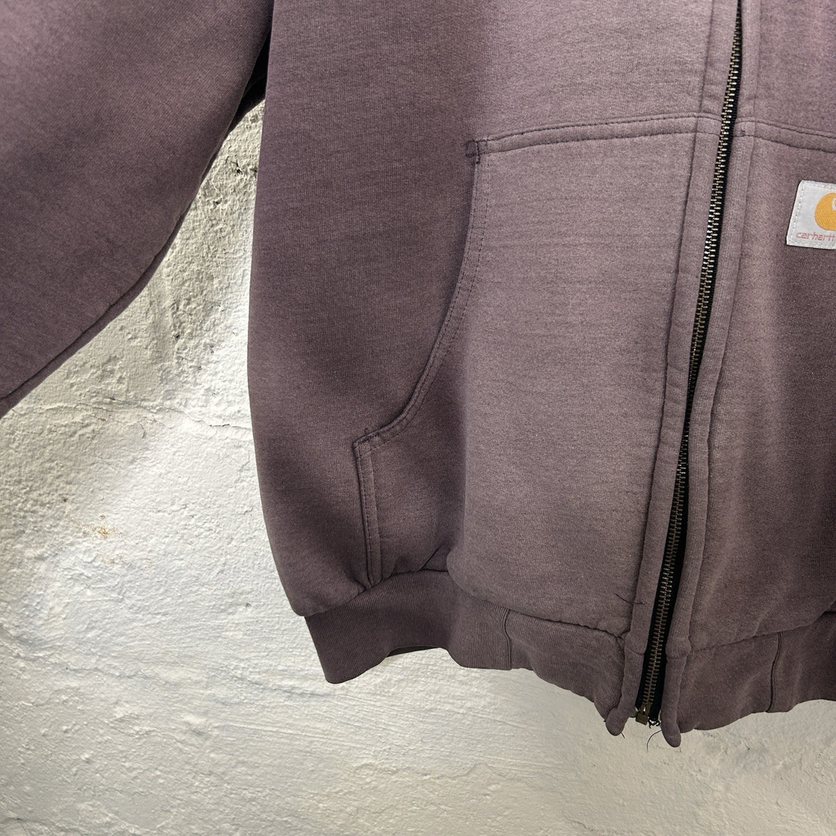Vintage Faded Carhartt Thermal-Lined Hooded Zip-Up Jacket “Black”