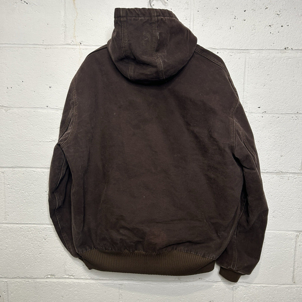 Vintage Carhartt Hooded Active Jacket “Dark Brown” J130 DKB Men’s Large Worn