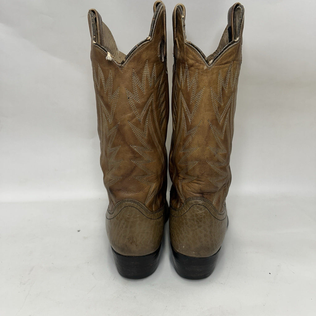 Vintage Dan Post Bullhide Western Cowboy Boots Two-Tone “Tan” Men’s 11D
