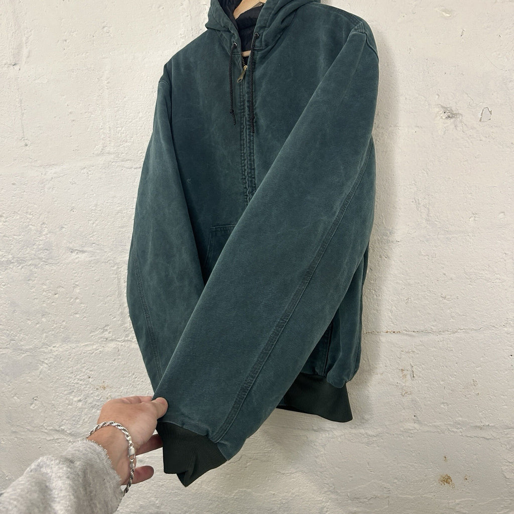Vintage Carhartt Quilted Hooded Active Jacket “Hunter Green” J06 HTG Men’s Med