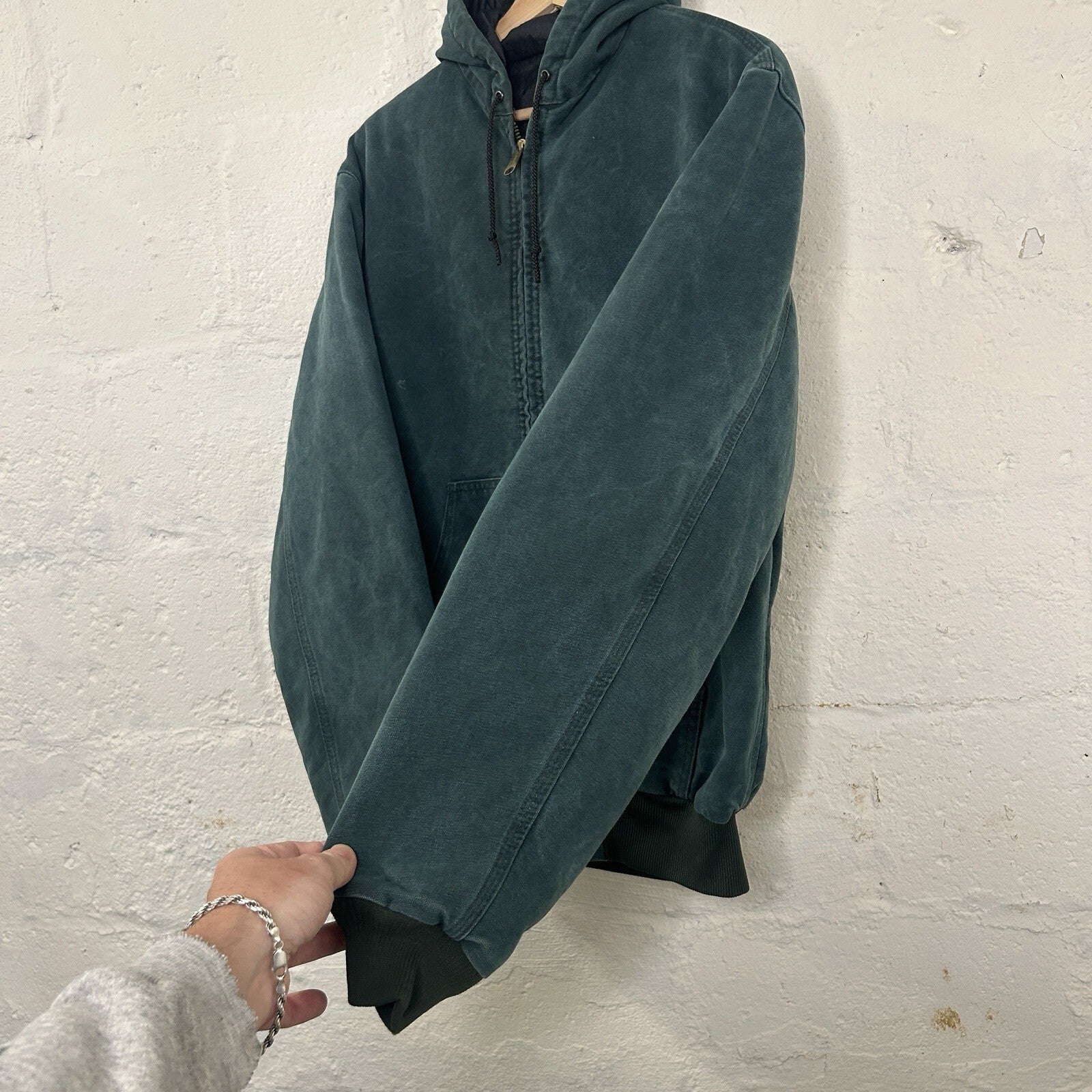 Vintage Carhartt Quilted Hooded Active Jacket “Hunter Green” J06 HTG Men’s Med